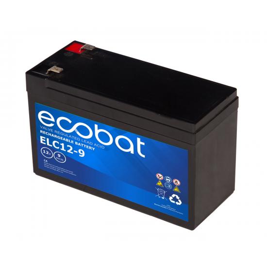 Επαναφορτιζόμενη μπαταρία ECOBAT  ELC12-9,12V 9Ah  F2