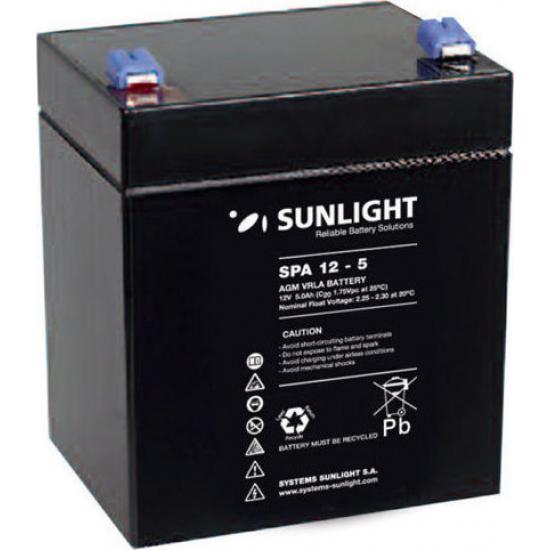Μπαταρία  SUNLIGHT SPA12-5 , 12V 5Ah F2