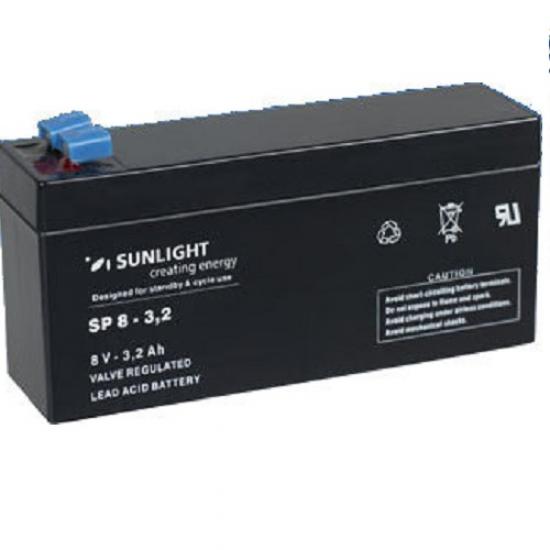 Επαναφορτιζόμενη μπαταρία  SUNLIGHT spa8-3.2 , 8Volt  3,2AH
